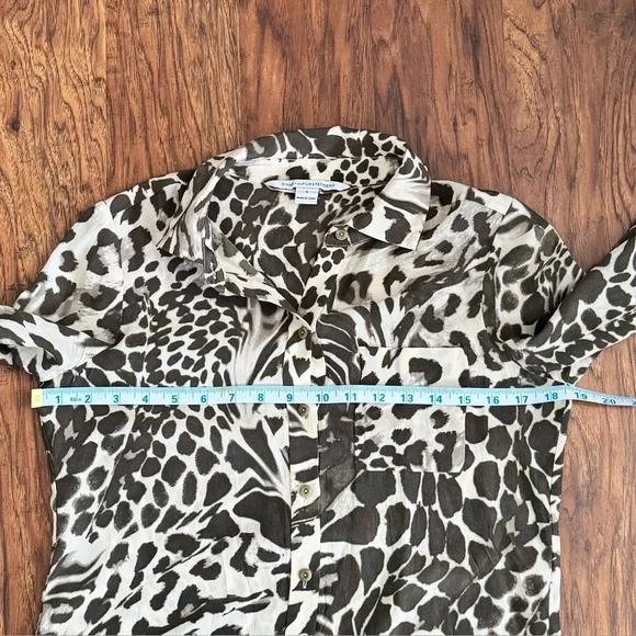 Diane Von Furstenberg Prita silk shirt dress leopard animal print. 100% Silk - Picture 6 of 15